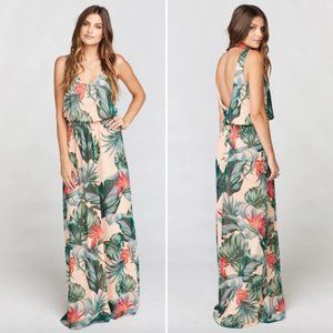 Show Me Your MuMu Kendall Maxi Dress Size M Tropical Kauai Kisses Low Back Gown